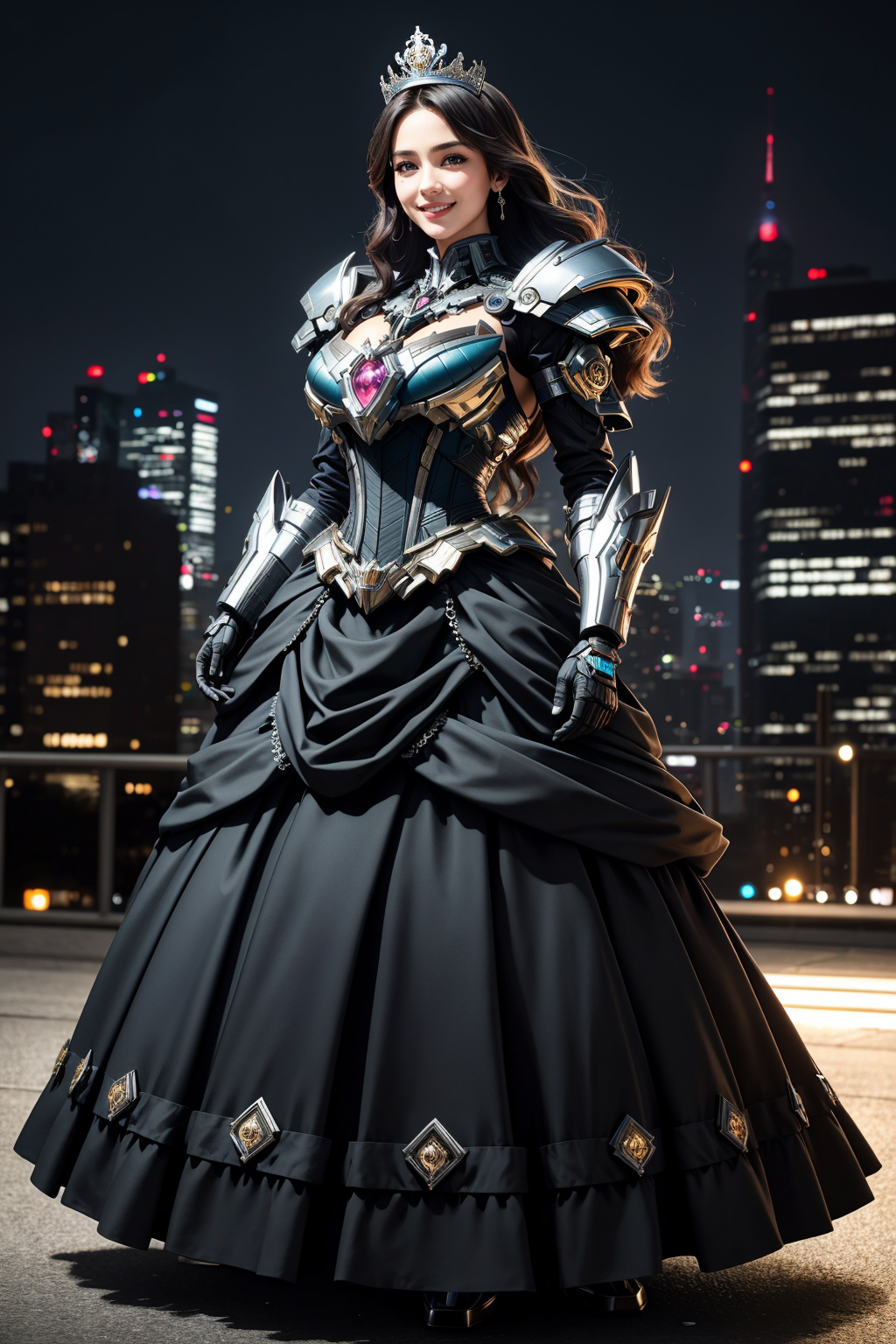 06833-4021296425-((Masterpiece, best quality,edgQuality)),_smiling,excited, edgMecha, a woman in a ([mecha suit_ballgown]__0.5) standing in front.png